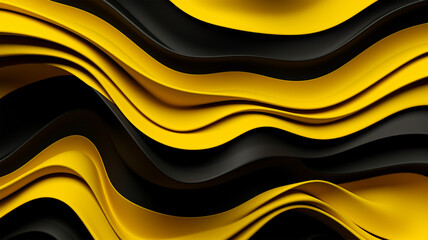 black and yellow wave background, generative ai
