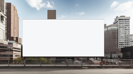 blank billboard in the city, AI Generative.