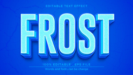 Ice text style headline for banner, Editable text effect with freeze concept