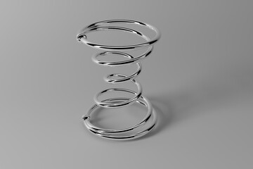 bonnell spring 3d render jumbo coils silver - obrazy, fototapety, plakaty