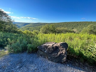 Two Rock Run Vista overlook at Burns Run Wild Area in Sproul State Forest, Pennsylvania.
