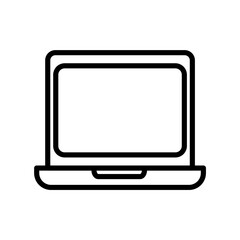 simple line art laptop icon
