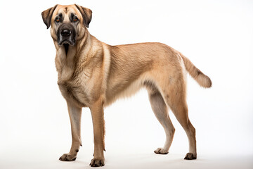 Obraz premium Kangal Shepherd Dog standing on a white background. Animal right-side portrait.
