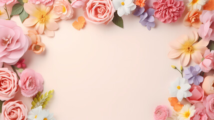 Mother's Day frame background, decorative material, PPT background, flowers background - obrazy, fototapety, plakaty