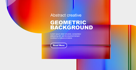 Round square geometric abstract background
