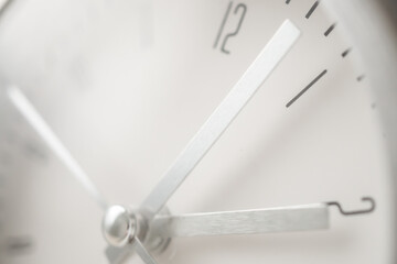 close up of silver metal clock