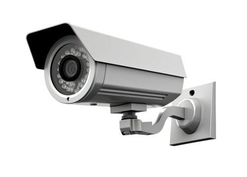 Security camera isolated on transparent background