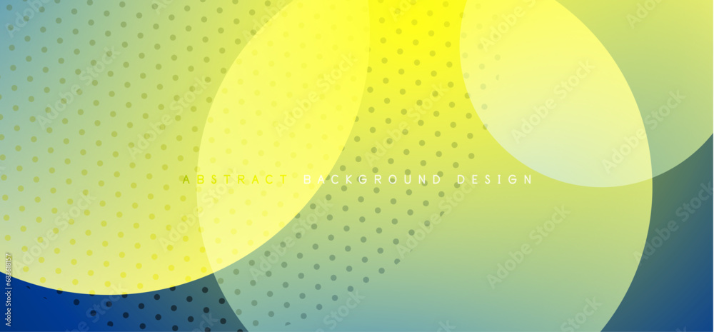 Poster abstract tech circles vector background, technology digital bubbles