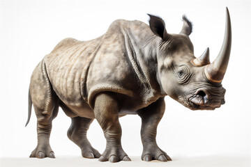 rhino isolated on white background - obrazy, fototapety, plakaty
