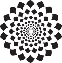 black and white circle