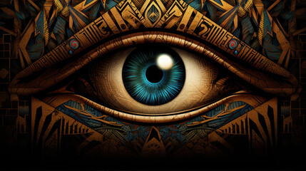 An abstract representation of the Sphinx's eyes, symbolizing the enigmatic nature of truth