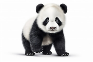 Naklejka premium panda bear isolated on white