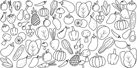 Pattern with vegetables. Vector, illustration.