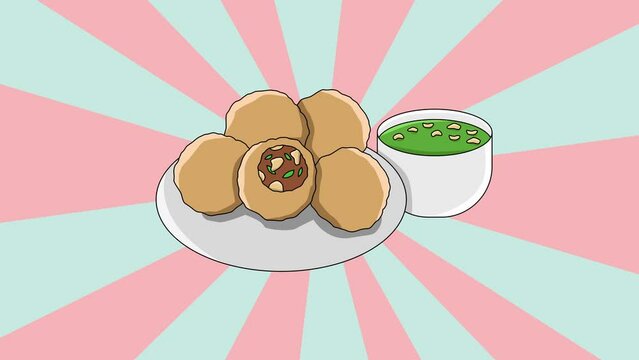 Animated panipuri icon with a rotating background