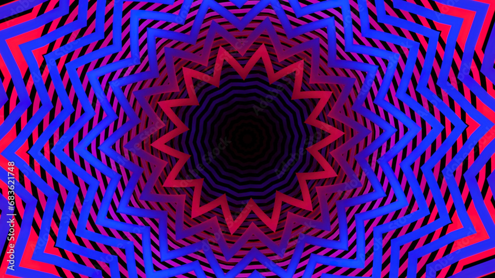 Poster animation with star shape appearing in the center. design. moving figure with sharp angles.