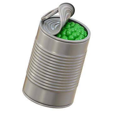 Canned Food 3D Icon Isolated Transparent Background