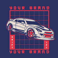 Car Vector Illustration For Conceptual Design. Suitable for posters, stickers, t-shirt prints, and banners.   © Nehemialeo