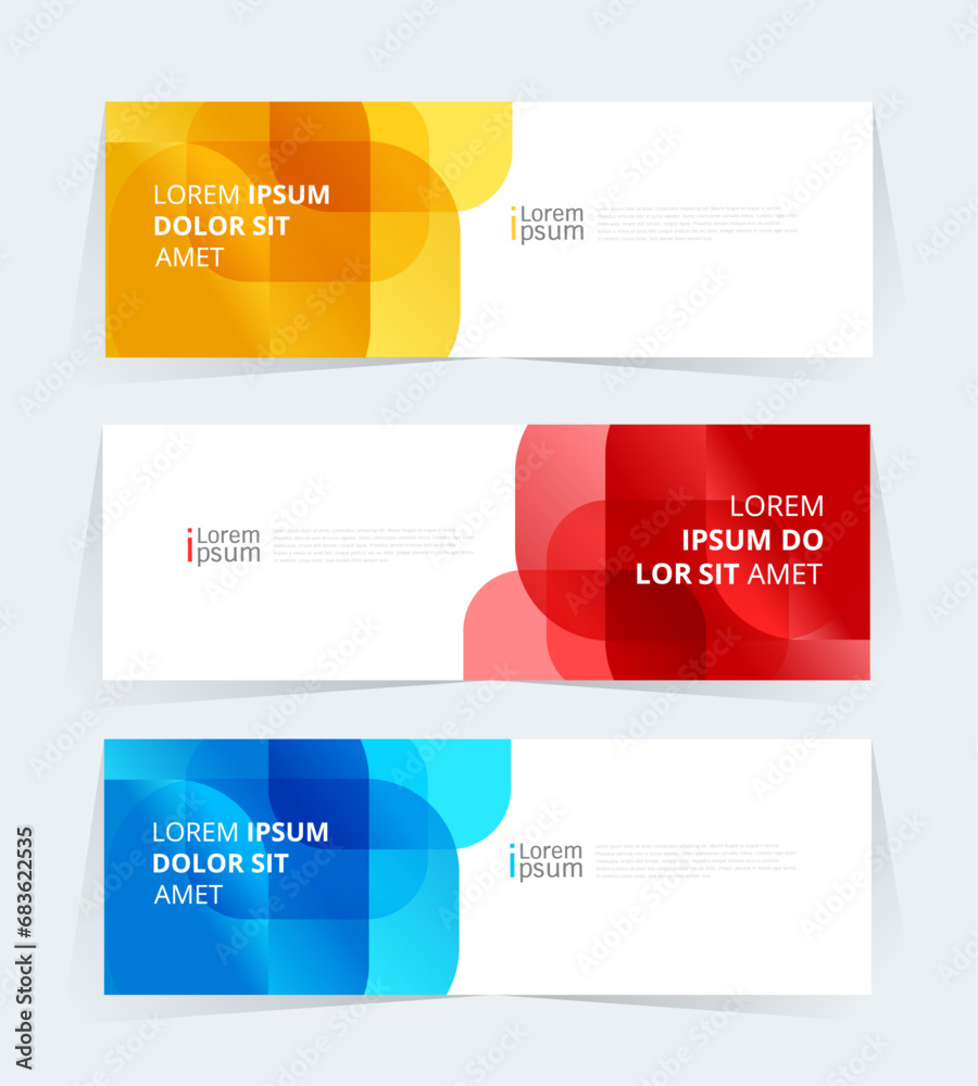 Sticker geometric banner design with vector presentation template.