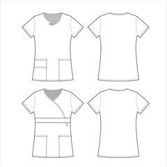 Doctor Surgeon Tops Vector Sketch Template