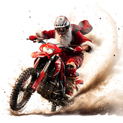Santa Claus riding bike / motorcycle