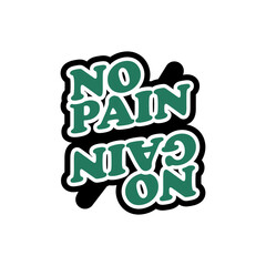 vector design for the words no pain no gain for t-shirt design purposes