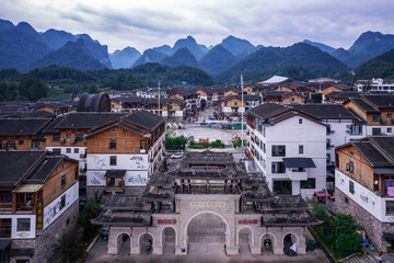 Building landscape of Dong Village, Guizhou, China