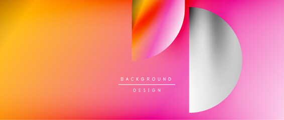 Bright color circle and round element minimal geometric abstract background for posters, covers, banners, brochures, websites