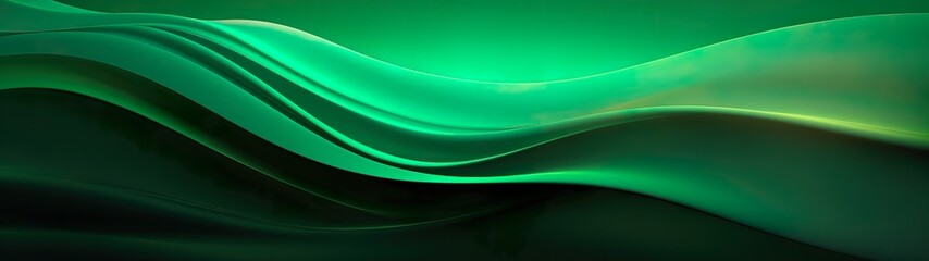 Obraz premium Abstract Dark and Light Green Digital Background - Textured and Layered Forms with Luminous 3D Objects