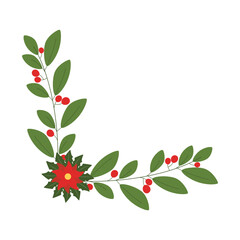 Christmas Floral Corner Border