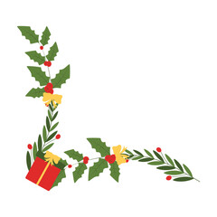 Christmas Floral Corner Border
