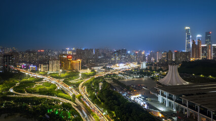 Aviation in China Nanning Modern Urban Architectural Landscape Skyline
