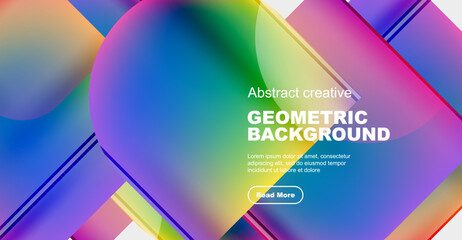 Round square geometric abstract background