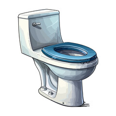 toilet bowl sticker illustration - obrazy, fototapety, plakaty