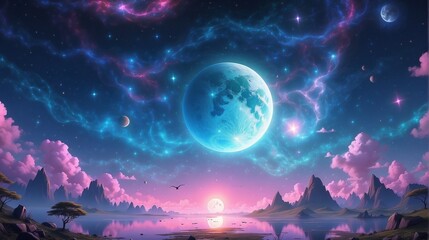 Beautiful astral peaceful landscape