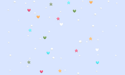 Vector colorful polka dots with hearts and strars vector