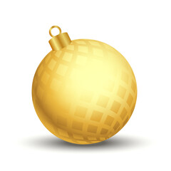 Vector isolated christmas tree christmas toy golden ball