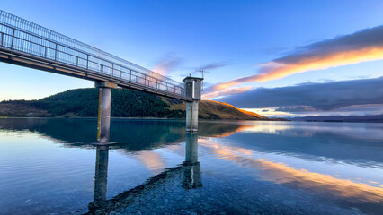 Amazing vibrant sunrise colours over Lake  Tekapo