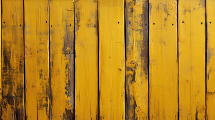 Weathered Yellow Painted Wooden Wall with Rustic Charm