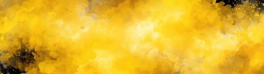 Abstract Yellow and Black Banner with Dreamy Atmosphere