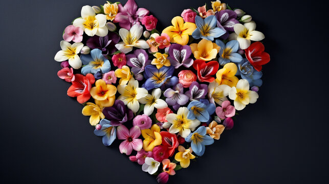 heart of flowers HD 8K wallpaper Stock Photographic Image 