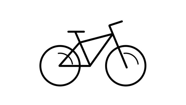 Pictogram man is riding a bicycle, Riding bicycle icon isolated sign symbol looped animation.