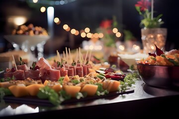 Obraz na płótnie Canvas Wedding Event Table Food Catering