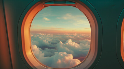sunset and sunrise view from airplane