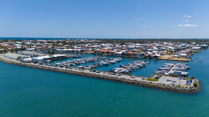 Fototapeta na wymiar Aerial view of Mandurah Marina in Western Australia