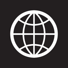Obraz premium Internet icon vector. Website sign symbol vector. Internet vector icon illustration isolated on black background 