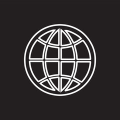 Internet icon vector. Website sign symbol vector. Internet vector icon illustration isolated on black background	