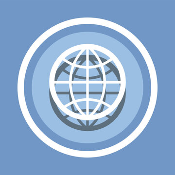 Internet icon vector. Internet icon vector in trendy flat style. Website icon image, Website icon illustration isolated on blue background