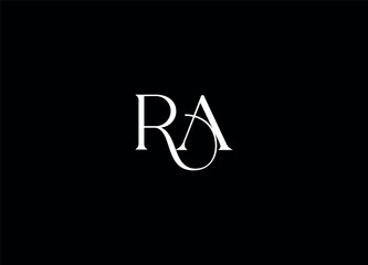 RA creative logo design and monogram logo - obrazy, fototapety, plakaty