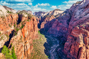 Zion National Park, Utah, USA. Beautiful landscapes, pristine nature, views of incredibly...