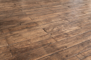 Old and worn wooden flooring.